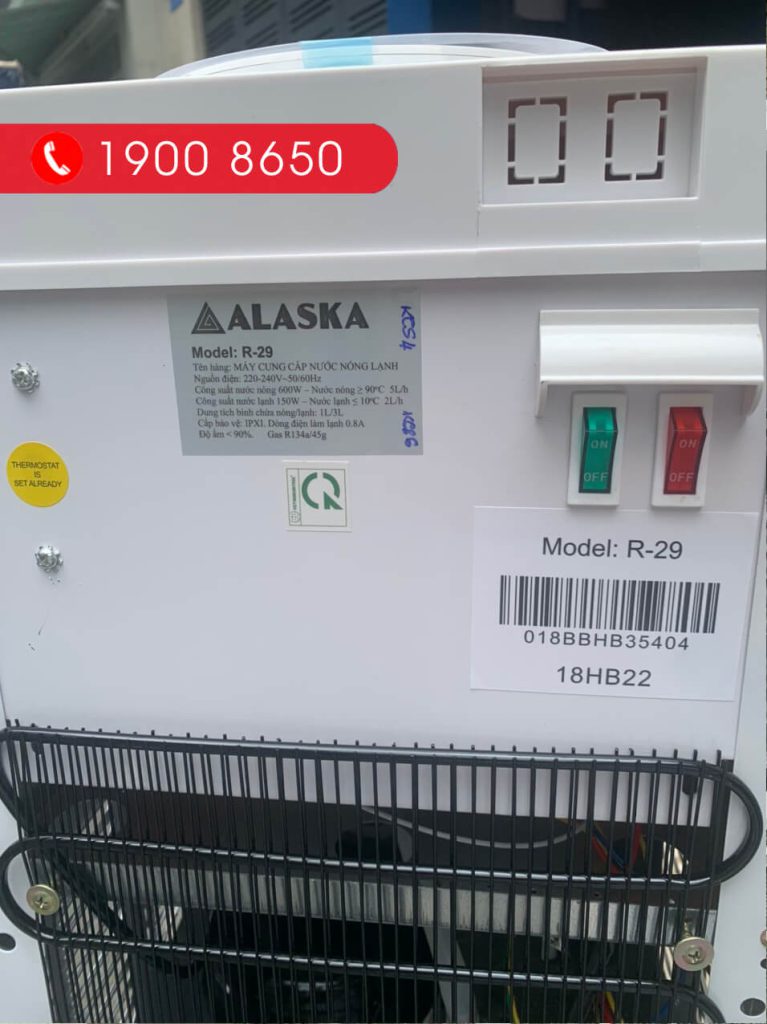Hình ảnh thực tế mặt sau máy nước uống nóng lạnh cao cấp Alaska R-29